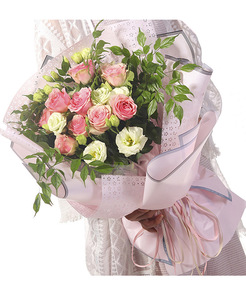Bordo lettere "<span class=keywords><strong>ti</strong></span> <span class=keywords><strong>amo</strong></span> così <span class=keywords><strong>tanto</strong></span>" pellicola da imballaggio Bouquet per negozi di fioristi che confezionano fiori coreani carta da imballaggio impermeabile - Product Image 4