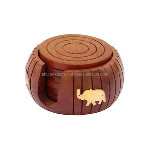 Dessous de verre en bois de conception la plus récente Table de mariage de qualité supérieure Dessous de verre en bois décoratifs pour boissons à un prix abordable - Product Image 3