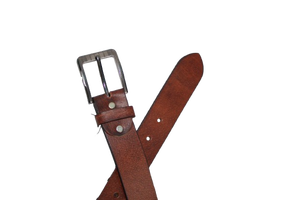 Ceinture de profil en cuir marron avec boucle en alliage avec personnalisation du fournisseur en gros - Product Image 5