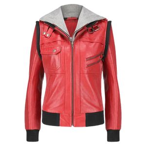 Chaqueta de Motocicleta de Cuero Genuino para Mujer, Calidad Premium, Hecha a Medida, con Estampado Elegante, Acabado Invernal, Resistente al Viento y Ecológica - Product Image 2