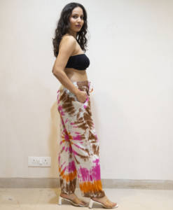 Pantalon d'été tendance rayonne tie-dye, pantalon de station et de plage avec poches pour femme-polyvalent, respirant et idéal pour les temps chauds - Product Image 4