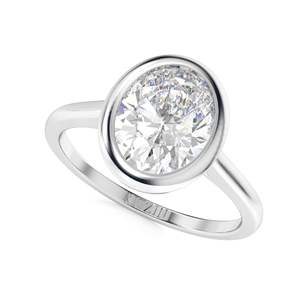 Anillo de boda de diamante de corte ovalado para mujer - Product Image 2