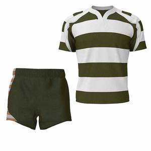 Tenues de rugby pour hommes en sublimation intégrale, kits personnalisés avec nom d'équipe imprimé, 100% polyester respirant, maillots et shorts de rugby - Product Image 6