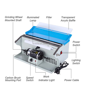 Pulidora <span class=keywords><strong>de</strong></span> Joyería <span class=keywords><strong>de</strong></span> Banco Boasta Blue DM-5 con Aspiración <span class=keywords><strong>de</strong></span> Polvo y Luz LED, Velocidad Variable, 110V 220V 8000RPM - Product Image 4