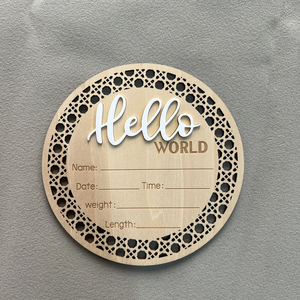 Boho Hello World Nouveau-né Annonce Panneau En Bois Bébé Mensuel Milestone Cards Shower Props <span class=keywords><strong>Idée</strong></span> Cadeau Élégant - Product Image 6