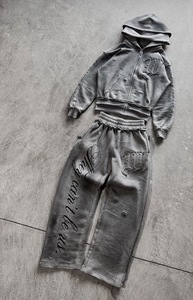 Streetwear personnalisé ensemble sweat à capuche et pantalon de survêtement pour hommes ensemble deux pièces en coton polaire de haute qualité - Product Image 3