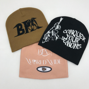 Nouveau Style unisexe tricoté personnalisé hiver chapeaux Jacquard avec Hip Hop Y2k Bonnet extérieur chaud tricoté bonnet froid - Product Image 6