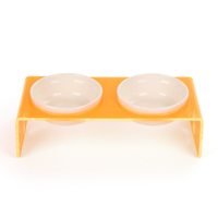 Station d'alimentation pour animaux de compagnie à double bol en céramique, design arrondi, écologique, portable, étanche, grande capacité, pour chats, chiens, petits animaux
