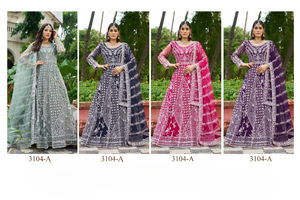 Royal Export présente un salwar kameez formel en coton à motif papillon lourd pour la collection de fête - Product Image 2