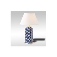 Lámpara de Escritorio de Cerámica Azul y Blanca Tradicional en Oferta, Lámpara Decorativa para Porche con LED de Alto CRI 95, Alimentación por CA, para Sala de Estar
