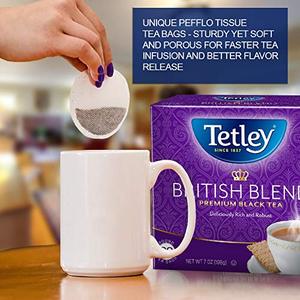 Tetley British Blend Premium Decaf Black <b>Tea</b>, Decaffeinated <b>Tea</b>, 40 Teabags (Pack of 6) - Product Image 5