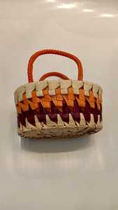 Rectangle Paper Rope <b>Basket</b> with Handle Two Compartments Handwoven Storage <b>Tray</b> for Fruits Snacks Home Kitchen Decor - Product Image 6
