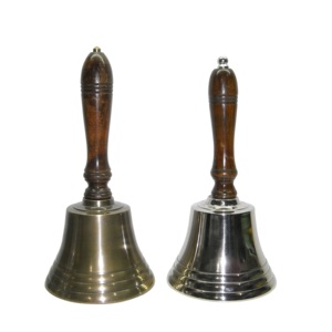 Campana de mano de Metal de latón de diseño de moda con mango de madera, campana colgante de pared, campana de escritorio, artículo decorativo para el hogar de alta calidad, nuevo diseño - Product Image 2