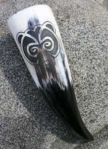 100% calidad premium cuerno de búfalo vikingo recipiente para beber hecho a mano tallado ecológico - Product Image 3