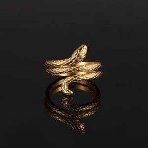 2025 sólido 925 plata esterlina 18K chapado en oro serpiente Signet hombres mujeres dedo anillo único joyería fina cumpleaños regalo de boda - Product Image 2