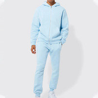 Ensemble de survêtement de jogging pour homme, personnalisé, en coton 100%, épais, respirant, à séchage rapide, avec fermeture éclair intégrale, à manches longues, pour l'hiver, vente en gros