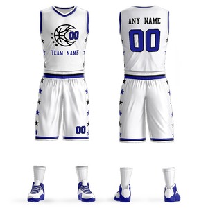 Venta al por mayor 100% poliéster jóvenes y adultos entrenamiento baloncesto Jersey personalizado sublimación impresión conjunto uniforme - Product Image 4