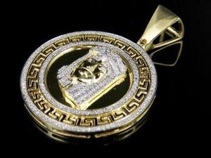 3.50Ct Round Cut Real Moissanite JESUS FACE Colgante para hombre 14K Chapado en oro amarillo - Product Image 2