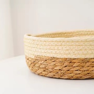 Handmade Woven Seagrass <b>Basket</b> Circular Organizing Tray for Snacks and Sundry Made in Viet Nam - Product Image 6