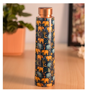 <b>Copper</b> Water Bottle With High On Demanding Latest Bottle Enamel Printed Ayurvedic Pure <b>Copper</b> Vessel Yoga Water Bottle - Product Image 5