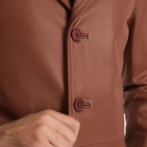 Cómodo de llevar El mejor diseño de moda Abrigo de cuero para hombres Hecho en fábrica pura en Pakistán Abrigo de cuero para hombres - Product Image 6