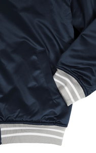 100% Polyester Satin Varsity Jacket Hiver Bouton Up Varsity Jacket Pour Hommes Personnalisé Nom de l'équipe logo Baseball Veste Pour Hommes - Product Image 5