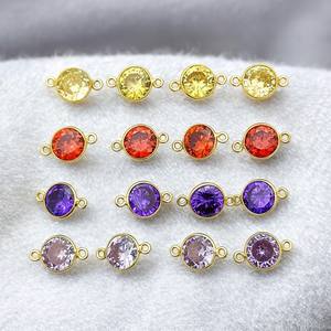 Piedras preciosas CZ Charms Hecho a mano Cz Link Fabricación de joyas Charms Accesorios de joyería Chapado en oro Cz Charms Indian Wholesale Proveedores - Product Image 4