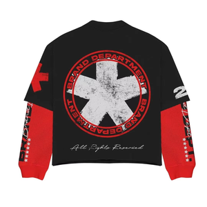 Rebirth Athletics Camiseta de manga larga de doble capa de manga térmica Ropa informal 100% Algodón Desgastado Característica Puff Technics - Product Image 5