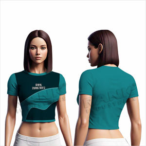 เสื้อครอปท็อปผู้หญิงสำหรับฤดูร้อน ผ้าเนื้อนุ่มใส่สบาย ระบายอากาศได้ดี เหมาะสำหรับใส่ในชีวิตประจำวัน - Product Image 1