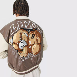 Blouson de baseball universitaire de haute qualité pour hommes du fabricant OEM Chenille Broderie Letterman Varsity Coton High Street - Product Image 6