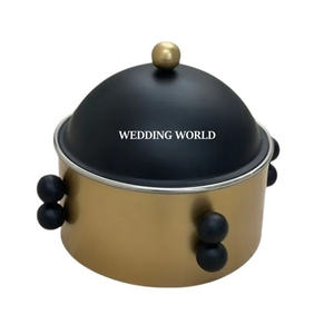 Calentador de Comida de Metal de Alta Calidad, Diseño Personalizado, Cazuela Hecha a Mano, Forma Redonda, Mesa de Lujo, Nuevo Calentador de Metal - Product Image 4