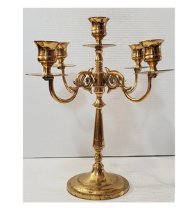 Candelabro de Metal Dorado de Última Moda 2025 para Bodas, Cenas, Fiestas, Decoración, Candelabro de Pie de 5 Brazos, Centros de Mesa - Product Image 6