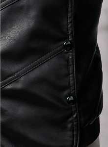 Chaqueta de Cuero de Oveja Genuino para Hombre de Alta Calidad, Chaqueta de Motociclista de Invierno, Moda, Cierre, OEM, ODM, Logotipo Personalizado, Venta al por Mayor de Fábrica - Product Image 4