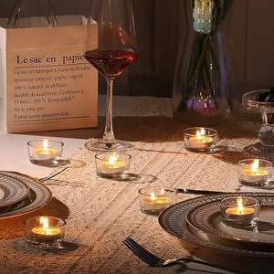 Gobelets porte-bougies en verre à cylindre vide transparent de petite taille - Product Image 4