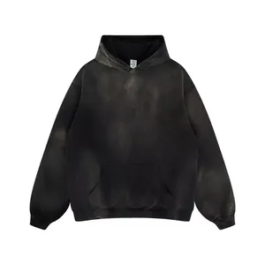 Sweat-shirts personnalisés en gros, Streetwear hommes, sweats à capuche imprimés unisexe uni de haute qualité surdimensionné en coton biologique en silicone décontracté, 2023 - Product Image 3