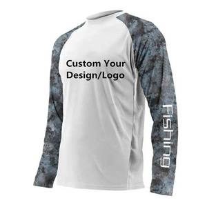 เสื้อเจอร์ซีย์แขนยาว 90% โพลีเอสเตอร์+10% สแปนเด็กซ์ UPF 50 กันน้ำ แห้งเร็ว ทรงคอกลม ระบายอากาศได้ดี เหมาะสำหรับออกกำลังกาย พิมพ์ลายได้ตามต้องการ สำหรับตกปลา - Product Image 4