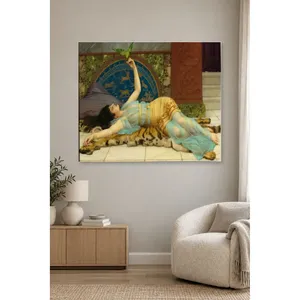 Fida Godward Femme reposant sur une peau de tigre, impression sur toile - Product Image 5