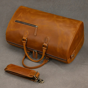Sac de voyage pliable en cuir véritable, léger, grande capacité, imperméable, avec fermeture éclair, pour les voyages - Product Image 6