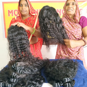 100% pas cher brut en gros cuticule aligné brillance naturelle couleur Double trame ondulé faisceaux Temple brésilien Extensions de cheveux humains - Product Image 1