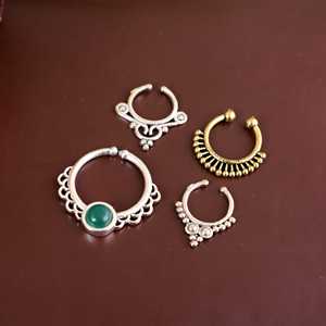 Venta caliente de moda en forma de U medio anillo chapado en oro pendientes sin perforación joyería de boda - Product Image 4