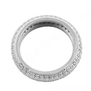 Anillo de Eternidad de Plata 925 con Circonita Cúbica de 14K para Mujer, Corte Esmeralda, Patrón Geométrico, Estilo Romántico, Rodio, Promesa - Product Image 2