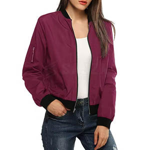 Elegante chaqueta de bombardero para mujer con cierre de cremallera y diseño personalizado para ropa de calle informal chaqueta de bombardero para mujer - Product Image 4