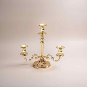 Customizable Shiny Gold Metal Aluminum <b>Candelabra</b> 3-Arm Handicraft for Home Decorate Wedding Parties Table Decorations - Product Image 3