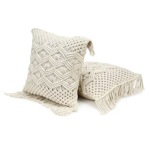 Hight Quality Boho <b>Pillow</b> Cover for Bed Decorative Macrame Cushion Cover with 100%cotton Handmade Woven - Product Image 2