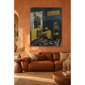 Fida Osman Hamdi Bey Hodja lisant le Coran dans une mosquée, impression sur toile - Product Image 2