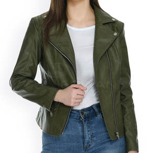 Chaqueta de cuero de alta calidad Chaqueta de cuero con logotipo personalizado Ropa de moda Chaqueta de cuero para mujer - Product Image 1