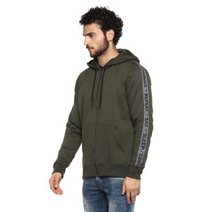Sweats à capuche zippés pour adultes teints unis cagoules de sport coupe ajustée en manches longues chandails réguliers ajustés pour les jeunes - Product Image 3