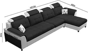 Custom Factory Small Simple Modern Living Room Extraíble Lavable <span class=keywords><strong>Corner</strong></span> 3 <span class=keywords><strong>4</strong></span> 5 Asiento Sofá seccional Sofá de tela para apartamento - Product Image 6