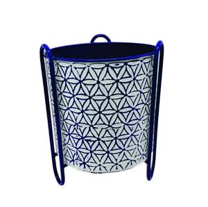 Maceta decorativa de forma redonda hecha a mano personalizada angustia Color gris hierro atractivo interior - Product Image 4