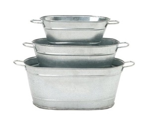 Grande jardinière galvanisée, vente en gros, jardinière en métal avec poignées, fabriquée manuellement en inde - Product Image 5